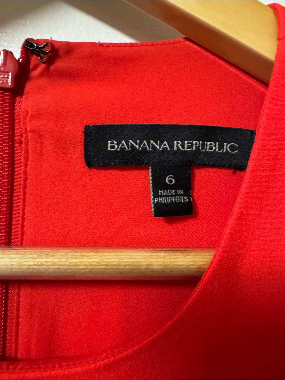 Banana Republic Bright Red Orange Sleeveless Dress Wool Blend size 6 - Picture 8 of 10